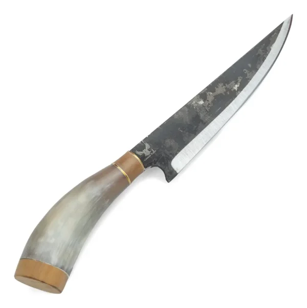 Faca Artesanal Churrasco Gaúcha Aço Carbono 1070 - Cabo de Chifre - Imagem 2