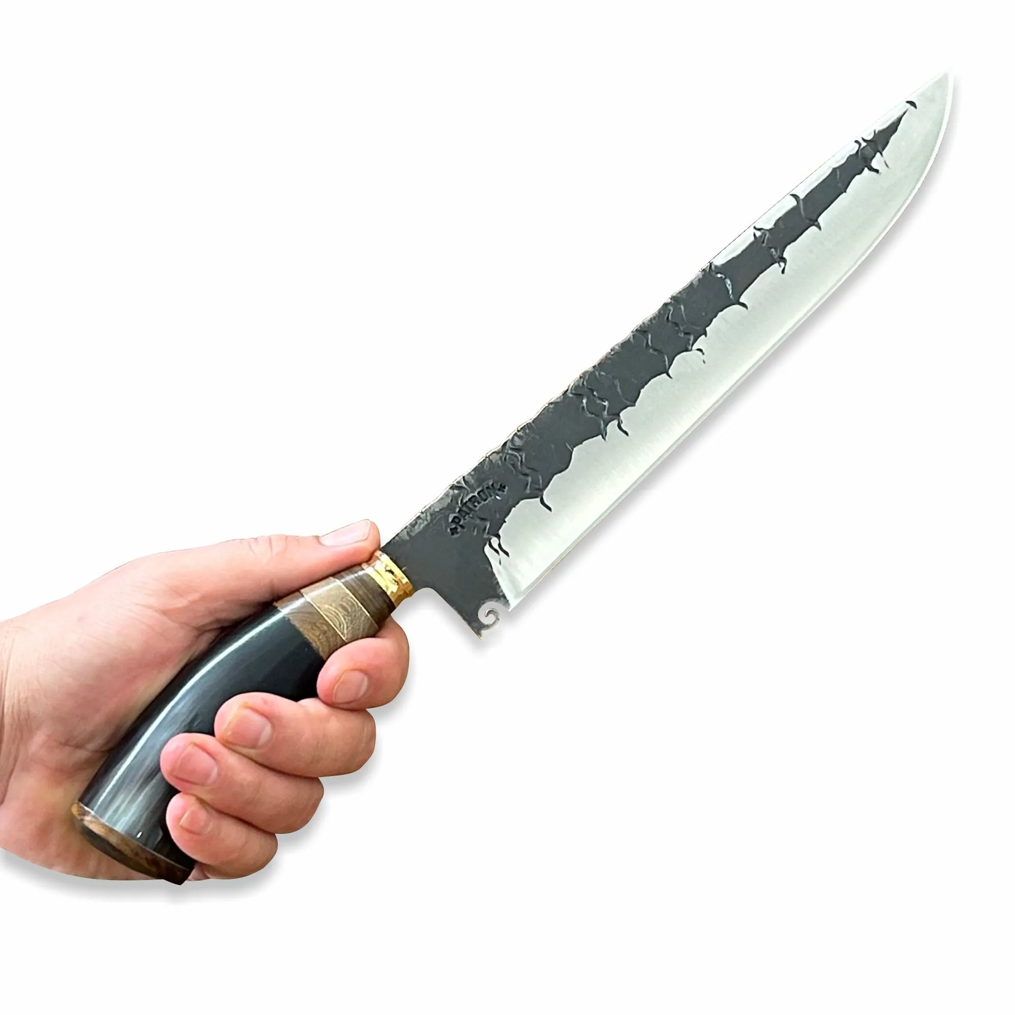 Faca Artesanal Churrasco 10 Pol. Aço Inox Forjado 3mm Cabo Preto - Imagem 3